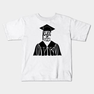 Class of 2022 Graduation Cap and Gown in Black Kids T-Shirt